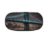 LONGZEHAO Trousse de rangement rectangulaire pour fournitures de bureau, cosmétiques, articles de toilette Motif pont de Manhattan de New York