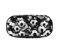 LONGZEHAO Trousse de rangement rectangulaire simple avec motif ballon de football noir et blanc pour fournitures de bureau, cosmétiques, articles de toilette