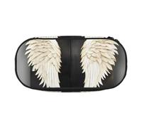 LONGZEHAO Trousse de rangement rectangulaire simple avec motif plumes d'ange pour fournitures de bureau, cosmétiques, articles de toilette