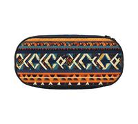 LONGZEHAO Trousse de rangement rectangulaire simple avec motifs nationaux africains pour fournitures de bureau, cosmétiques, articles de toilette