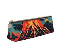 Longzehao Trousse de rangement triangulaire simple avec impression volcanique pour fournitures de bureau, cosmétiques, articles de toilette, Blanc, One Size, Art déco.