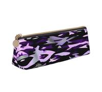 Longzehao Trousse de rangement triangulaire simple pour fournitures de bureau, cosmétiques, articles de toilette Motif camouflage américain Violet, Blanc, One Size, Art déco.