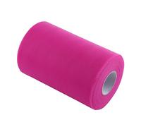 Longzhou Rouleau de Tulle, 100 mètres 15cm Bricolage décoration de Mariage Tulle Rouleau Bobine vêtements Tricot Tissu pour la Partie de Couture(Rose Rouge)