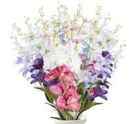 Longzhuo Fleurs Artificielles, Fausses Plantes Soie Bouquet de Fleurs, 9 Fleurs de Fausse Vivantes, Décoration pour Extérieur Intérieur Maison Mariage Bureau Cuisine Fête Table Cimetiere Décor