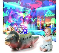 Longzhuo Veilleuse Dinosaure Enfant - Projecteur de Nuit 360° avec 12 Musiques & 6 Couleurs, Fonction de Marcher Automatique pour Chambre Bébé et Enfant 2-10 Ans, Décoration Cadeau pour Noël