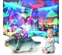 Longzhuo Veilleuse Dinosaure Enfant - Projecteur de Nuit 360° avec 12 Musiques & 6 Couleurs, Fonction de Marcher Automatique pour Chambre Bébé et Enfant 2-10 Ans, Décoration Cadeau pour Noël
