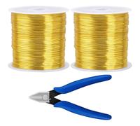 LongZYU 2 Pièces Fil de Cuivre Émaillé 0,3mm Bobine Fil de Cuivre Emaillé Isolé Fil de Laqué pour Bricolage Jardinage Artisanal et Transformateurs Inducteurs, 200 m