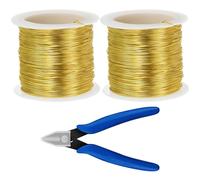 LongZYU 2 Pièces Fil de Cuivre Émaillé 0,5mm Bobine de Emaillé Isolé Fil de Cuivre Laqué pour Bricolage Jardinage Artisanal et Transformateurs Inducteurs, 104 m