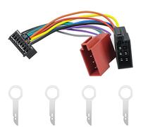 LongZYU Adaptateur Radio Voiture ISO 16 Broches-Faisceau de Câble Connecteur Autoradio Compatible avec Pioneer-Faisceau Adaptateur fiche ISO Radio