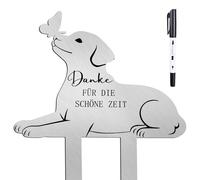 LongZYU Plaque funéraire pour animal de compagnie - En métal - Résistante aux intempéries - Inscription « Einst an Danke für Die Schöne Zeit »