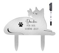 LongZYU Plaque funéraire pour chat - En métal - Résistante aux intempéries - Inscription « Einst an Danke für Die Schöne Zeit »