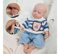 Lonian Mini bébé Reborn de 8 Pouces, Mini poupée réaliste en Silicone, soulagement du Stress pour Les Enfants, TDAH, autisme, Personnes âgées, mères en deuil (Garçon)