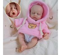 Lonian Mini bébé Reborn de 8 Pouces, Mini poupée réaliste en Silicone, soulagement du Stress pour Les Enfants, TDAH, autisme, Personnes âgées, mères en deuil (Fille)