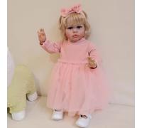 Lonian Poupées bébé Reborn Filles en Silicone 24 Pouces bébés réalistes Enfant en Bas âge réaliste Qui Ressemble à la Vraie Vie Yeux Ouverts du Nouveau-né