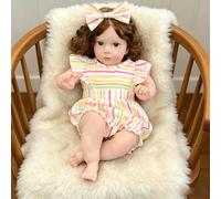 Lonian Poupées bébé Reborn Filles poupée bébé réaliste de Grande Taille de 24 Pouces, Petite Fille Reborn réelle, Corps en Tissu de Silicone pour bébés, poupées réalistes