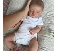 Lonian Poupées Reborn - Corps en Tissu Doux de poupées réalistes Faites à la Main de 17 Pouces avec Accessoires de Jouets, poupées Reborn comme Un bébé réaliste (bébé endormi) (Blanc)