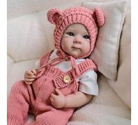 Lonian Poupées Reborn en Silicone Vinyle Complet Filles-bébé réaliste de 48 cm, bébés en Silicone Qui Ont l'air de Vraies poupées Reborn réalistes pour Filles avec Accessoires (T-5855)