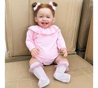 Lonian Poupées Reborn Mila Girls 24 Pouces réaliste en Silicone Souple Fait à la Main Qui Ressemble à Un Vrai Nouveau-né (B,1)