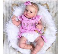 Lonian Poupées Reborn réalistes, poupées réalistes de 20 Pouces avec Un Corps Doux et lesté et des Yeux Ouverts, Cadeau de poupées Nouveau-nées avec Accessoires (Yeux Marrons)