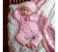 Lonian Reborn Baby Doll 19 Pouces 49cm Yeux Fermés Dormir Mignon Toddler Doll Corps en Tissu Doux Fait à la Main Bébés Poupée pour Fille Garçon Cadeau Âge 3+