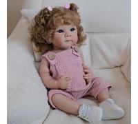 Lonian Reborn Baby Girl Silicone Corps Entier Lavable âge 3 + 48 cm poupées Nouveau-nées réalistes Qui ressemblent à Une Vraie Vie de Nouveau-né comme Une poupée (Rose)