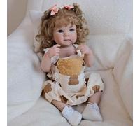 Lonian Reborn Baby Girl Silicone Corps Entier Lavable âge 3 + 48 cm poupées Nouveau-nées réalistes Qui ressemblent à Une Vraie Vie de Nouveau-né comme Une poupée (Marron)
