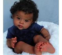 LONIAN Reborn bébé poupée 20 pouces peau marron foncé bébé afro-américain doux visage mignon Reborn bambin fille poupée vraie taille de bébé