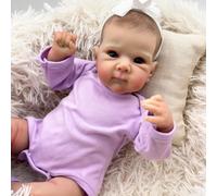 Lonian Reborn Dolls 18 Pouce 45 cm Corps Entier Silicone Vinyle Real Touch Bébé Réaliste Reborn Poupées Réaliste Nouveau-Né Bébé Poupée Fille Jouet Cadeau De Noël (Violet)