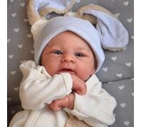 Lonian Reborn Dolls Girl 20 Pouces réaliste Nouveau-né bébé poupée Silicone Vinyle Nouveau-né bébés avec Sucette + biberon (Cheveux enracinés à la Main)