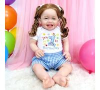 Lonian Reborn Dolls Girl - Poupées Reborn réalistes de 24 Pouces avec Un Corps en Tissu Doux, Jolie Petite Fille aux Cheveux Longs et réaliste avec des Accessoires vestimentaires