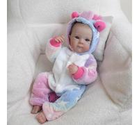 Lonian Reborn Girl 17 Pouces Fait à la Main réaliste Reborn bébés poupées Nouveau-né avec Douceur Silicone vin-YL Corps Vraie Vie avec Accessoires de Jouets