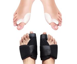 Lonimia Lot de 2 correcteurs d'hallux valgus - Taille universelle - Séparateurs d'orteils en silicone - Unisexe - Prévention de l'hallux valgus - Pied gauche ou droit