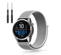 Lonkenn 22mm Bracelets pour Garmin Fenix 7/Fenix 7 Solar/7 Sapphire Solar/6/6 Pro/5/5 Plus/EPIX 2/Instinct 2, Nylon Bracelet pour Garmin Forerunner 935-Blanc