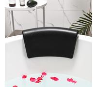 Lonkenn Imperméable Coussin Baignoire, Oreiller de Bain, Coussins de Bain, Oreiller de Bain avec Ventouses, Oreiller de Baignoire Ergonomique, Facile à Nettoyer, pour Bain à Remous, Accueil Spa-Noir