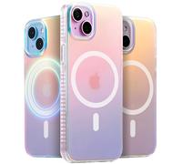 LONLI Hue - Coque pour iPhone 15 Plus [Compatible avec Magsafe] - Holographique irisé - [Protection Contre Les Chutes de 3 m] [4 Coins rembourrés d'airbag] - Mignon, Unique et esthétique (2023)