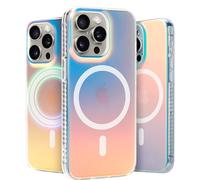 LONLI Hue - Coque pour iPhone 15 Pro [Compatible avec Magsafe] - Holographique irisé - [Protection Contre Les Chutes de 3 m] [4 Coins rembourrés d'airbag] - Mignon, Unique et esthétique (2023)