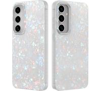 LONLI Hue - Coque pour Samsung Galaxy S24 Plus - White Pearl Tort - Coque antichoc unique, élégante et esthétique pour femmes, filles et hommes (2024), HUE-BMB-S24PLUS