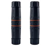 Lonlonty 2x LSA Connecteur de câble réseau CAT. 6A RJ45 OUTDOOR IP68 étanche Raccord Ethernet Câble de pose Adaptateur LAN Raccord LSA Montage (sans outil) Bande passante 500 MHz noir