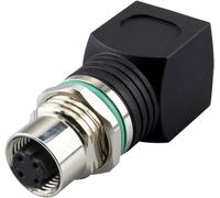 Lonlonty Adaptateur M12 femelle vers RJ45 femelle, 4 broches, codé D, IP68 étanche et blindé, compatible avec Cat6/Cat5e