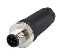 Lonlonty Connecteur de fil M12 4 broches PG9 - Filetage mâle droit - Panneau aéronautique - Connecteur de circuit industriel de 12 mm - Étanche IP67 en extérieur (4 broches, mâle)