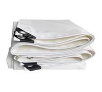 Lonmrrton Bâche Blanche imperméable 600g/m² Bâche de Protection Robuste 1x2m 1x3m 1x4m Couverture de bâche en Toile pour l'extérieur, Coupe-Vent et résistante à la Neige(1.6x5m)