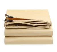 Lonmrrton Bâche de Protection en PVC Beige 1.2x1.5m 1.5x2m 2x3m 3x4m 4x6m Bâche imperméable avec œillets et Bords renforcés pour extérieur, Voiture, Jardin, mobilier, Caravane, bâche de Sol(1.8x2.4m)