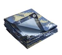 Lonmrrton Bâche imperméable Robuste 1.5 x 2 m 450 g/m² Bâche en Toile Camouflage, Petite Couverture de bâche pour Meubles de Jardin Abri Camping, Bleu(1x3m)