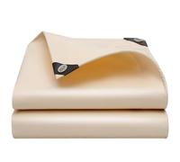 Lonmrrton Bâche PVC Beige 4 x 5 m Bâche de Protection 500 g/㎡ Feuille de Bâche Imperméable et Résistante pour Meubles de Jardin, Abri de Jardin, Tente de Camping, Couverture Polyvalente(5x6m)