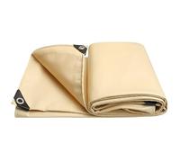 Lonmrrton Petite Bâche 500 g/m² Bâche Robuste, Feuille de Bâche Imperméable Beige 1 m x 2 m 2 m x 2 m Bâche de Protection avec Œillets pour Jardin Camping Abri Poulailler Clapier(1x2m)