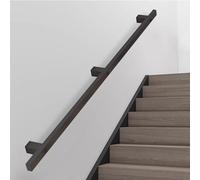 Lonmrrton Rampes d'escalier, Main Courante d'escalier de 2m 3m 4m 5m rampes d'escalier Murale intérieure et extérieure Barre d'appui antidérapante en Fer forgé, Tube carré Noir(30cm)