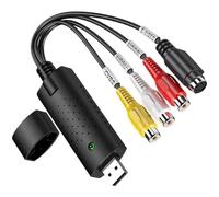 Lonnalee Convertisseur de Fichiers Numérisé USB 2.0 Audio/vidéo, Carte de Capture Vidéo Clé USB 2.0, Convertisseur de Fichiers Numérisé USB 2.0 pour Windows 10/8/7/XP, Mac