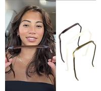 Lonnalee Curly Thick Hair Lot de 2 bandeaux Squaer Large pour homme et femme - Bandeau comme des lunettes de soleil - Bandeau épais bouclés pour cheveux volume et style (noir x 2) (noir x 2)