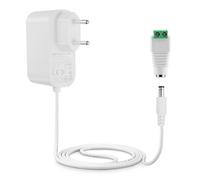 Lonnky Adaptateur Secteur 12V 2A AC 100-240V pour Routeur Wi-FI Bandes LED Caméra CCTV avec Connecteur DC 5,5 x 2,1 mm Blanc