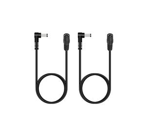 Lonnky Câble d'Extension DC 0,5 m, 12 V, 5,5 mm x 2,1 mm, Forme L à 90°, Compatible avec TP-Link C520WS, RLC-810A, EZVIZ C3W, IMOU Bullet, Deco S1900, KSIPZE LED, ULTIMEA Soundbar, Lot de 2 Noir